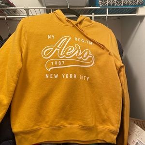 Yellow Aeropostale Cropped Hoodie